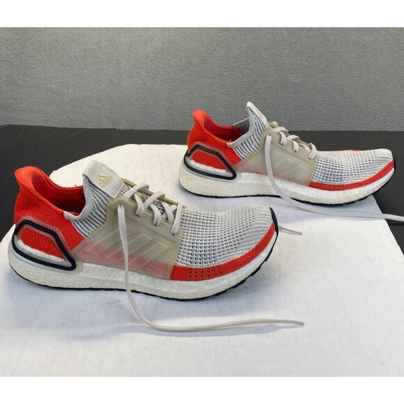 Adidas Ultraboost 19 F35245 Raw White/Active Orange Men's Running Shoes Size 11 - Picture 1 of 13